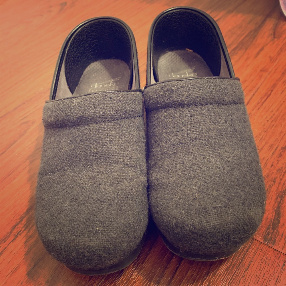 Dansko Grey Wool Clogs